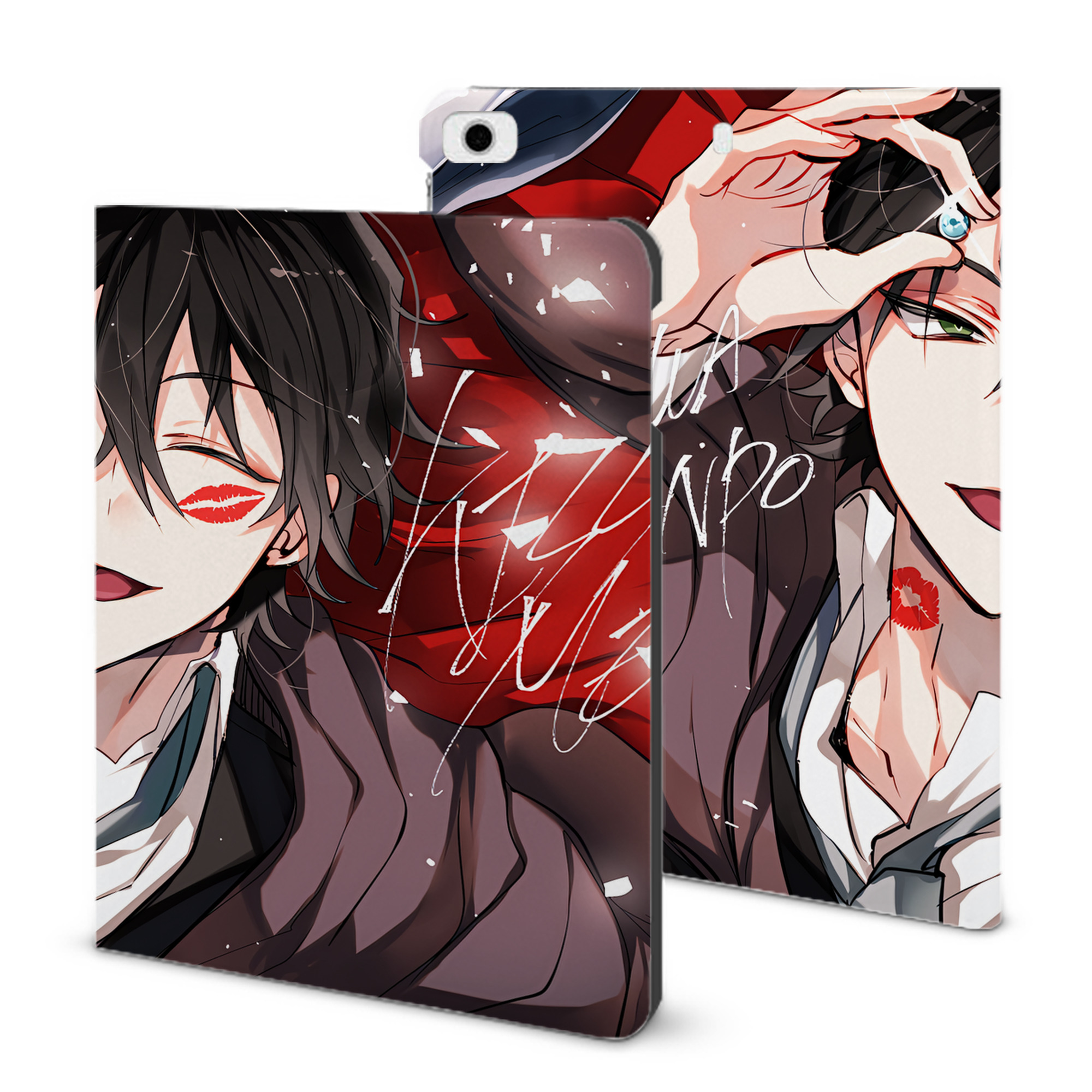（画像用） 文豪ストレイドッグス Bungo Stray Dogs IPad ケース ブック型 PUレザー TPU 耐衝撃 軽量 薄型 ペン収納なし 全面保護 IPad 各モデル対応